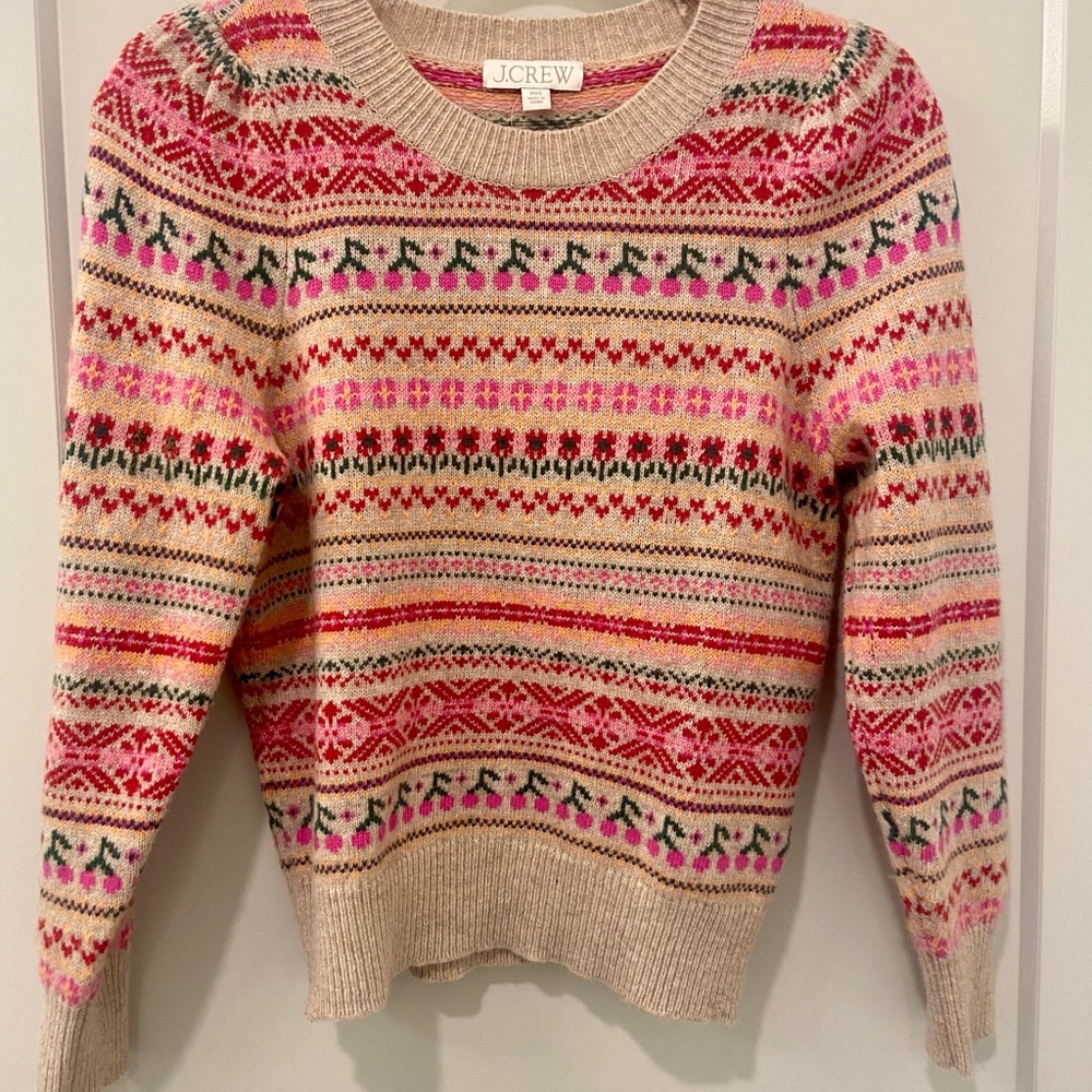 J. Crew Cashmere Holiday Themed Sweater